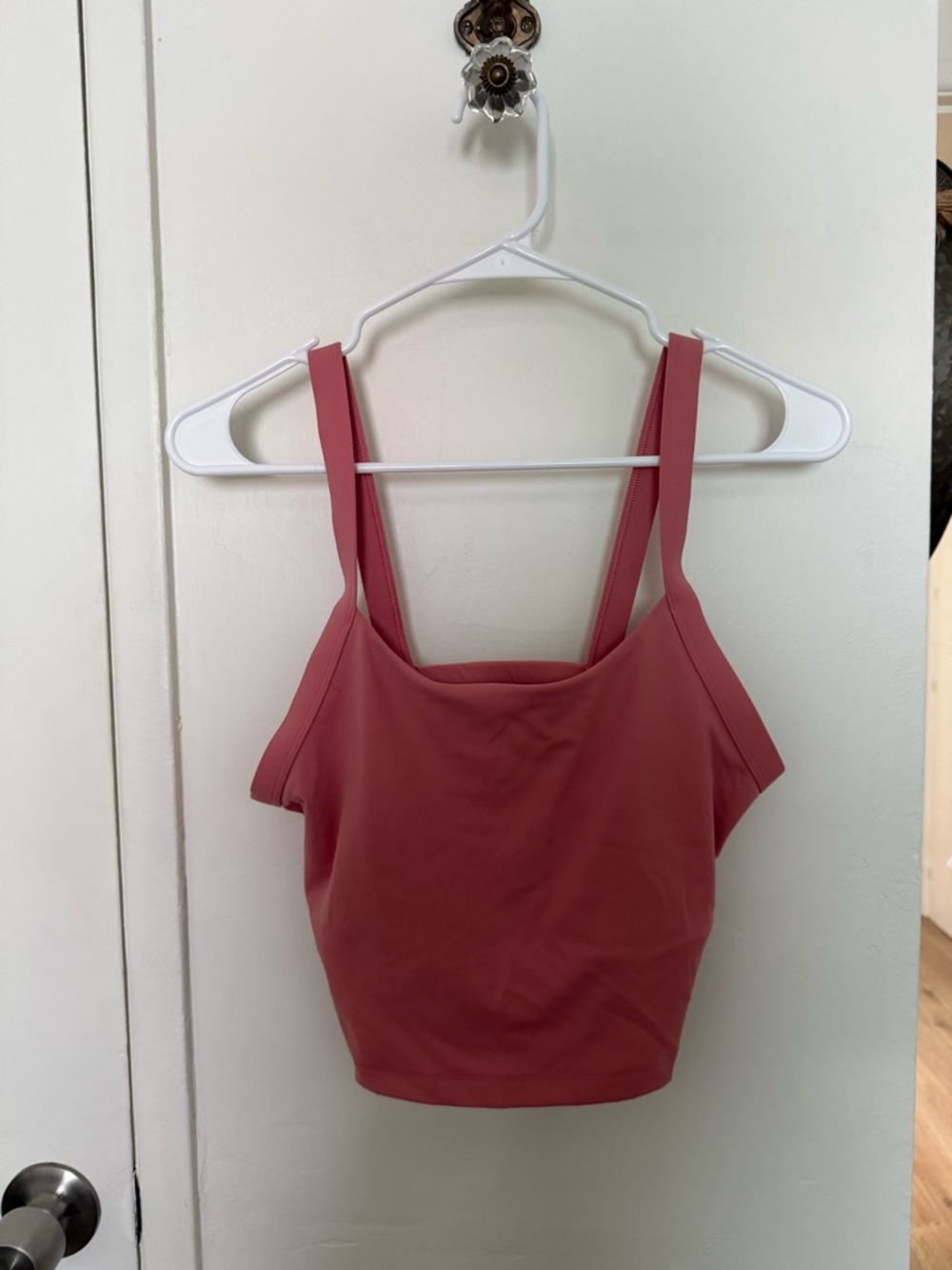 Peloton Rose Pink Square Neck Longline Sports Bra